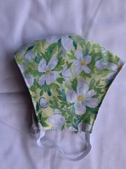 Face Mask triple Layer Reusable Handmade Washable Cloth Yellow Flowers
