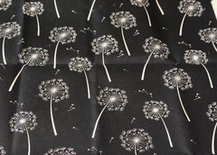 Joann Remnant BLACK AND WHITE Dandelion Sturdy FABRIC 30” By 44”