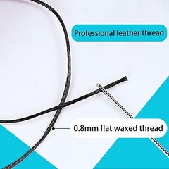 568 Yards 2 PCS 150D 0.8mm Waxed Thread for Leather Sewing, Leather Thread for H