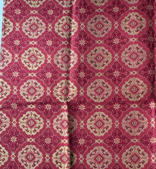 Kravet Damask Burgundy Red Designer Fabric Remnant 24 x 24″