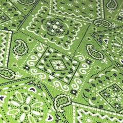 Lime Green – Blazin’ Bandana 100% cotton fabric by the yard – bright lime green