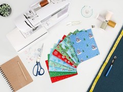 10 Pcs 100 Cotton Quilting Fabric Bundles Fat Quarters 18×21 Christmas
