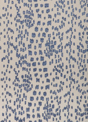 BRUNSCHWIG & FILS CURTAIN FABRIC Les Touches Embroidered 5.3 METRES CATON BLUE