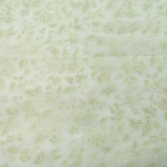 6Y+ x 55″ Vintage Sheer Voile Fabric Drapery Floral Rose Ethereal Sage Green