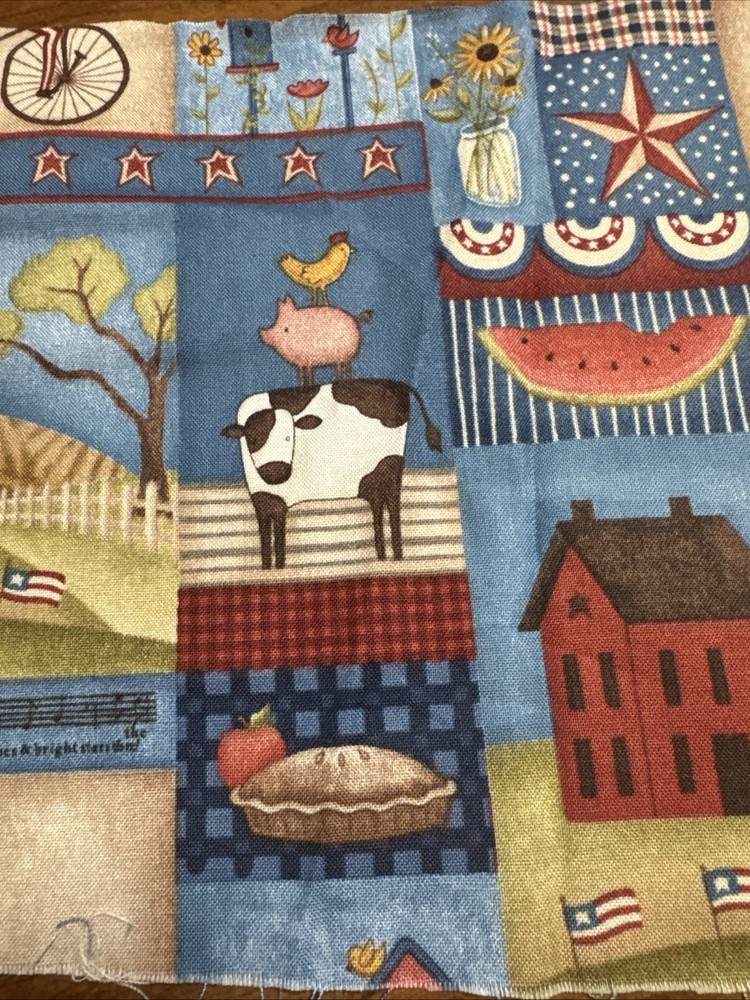 JO-ANN Fabrics cotton 44” wide x 28” long Uncle Sam Patriotic Farm Pattern