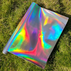 11.8″X53″ Holographic Faux Leather Fabric, Mirror Reflective Vinyl for DIY Hair