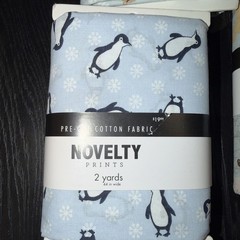 NOVELTY PRINTS PRE CUT COTTON FABRIC 2 yards HORSES PINGINES CATS 3 In Total