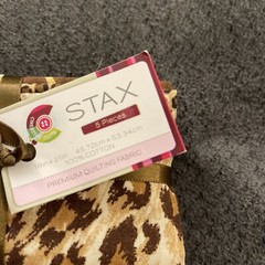 New Stax Quilting Fabric 5 Pieces Cheetah Print 18×21 Inch BV7