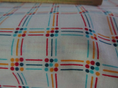 3 yards x 56″ Quilt Fabric Crantson Prints Beige Red Yellow blue squares dots