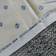 Off white Interior Fabric 1984 Scotchgard 54″ x 138″ Blue Shell Cottage Coastal