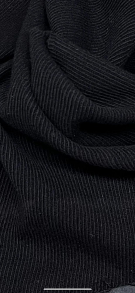 $40 for 2 Yards-100% Real Wool Coating Cavalry Twill Italian Fabric-BLACK COLOR