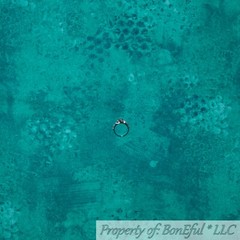 BonEful FABRIC FQ Cotton Quilt VTG Green Tone Silver Glitter Metallic Grass Tree