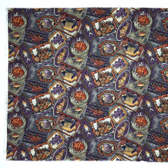 Faux Patchwork Exotic Fish Purple Sampou The Red Sea Kaufman Cotton Fabric 27″L