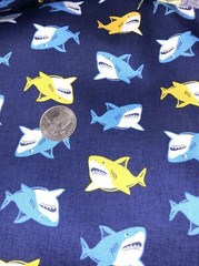 Robert Kaufmann Sevenberry Petite Sharks Cotton Fabric Sold by the Yard