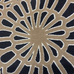 Piece Of Richloom Black & Tan Geometric Fabric Size 54”x 43” With Square Cut Out