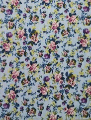 Sky Blue floral Printed spandex stretchable Fabric wrinkle Free 60” W Sold BTY