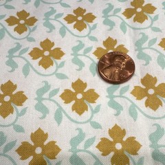 Westminster Fibers Joel Dewberry Floral Cotton Fabric Gold Blue White 5 yards