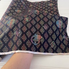 SILK BLACK, Multicolor FABRIC 10 Yards x 23 Inches Wide or 360 Inches x 23 Wide