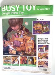 Vintage Cut & Sew Jungle Pillow Busy Toy Stitch by Machine or Hand Personalize