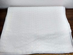 cotton EYELET fabric embroidered material ivory off white 3+ yards 46 wide new
