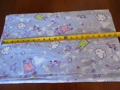 18″ Long, 43″ Wide, “Girly Girl” Accessories on Lavender Flannel, Jo-Ann, B117