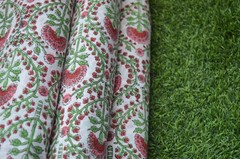 Hand Block Printed Fabric 100%Cotton 4 Yard NO TARRIF CHARGES 100%✅ ZK_133