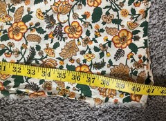 Vintage MCM Floral Cotton Fabric 90×41 Inches 2.5 Yards Sewing Crafts Quilting