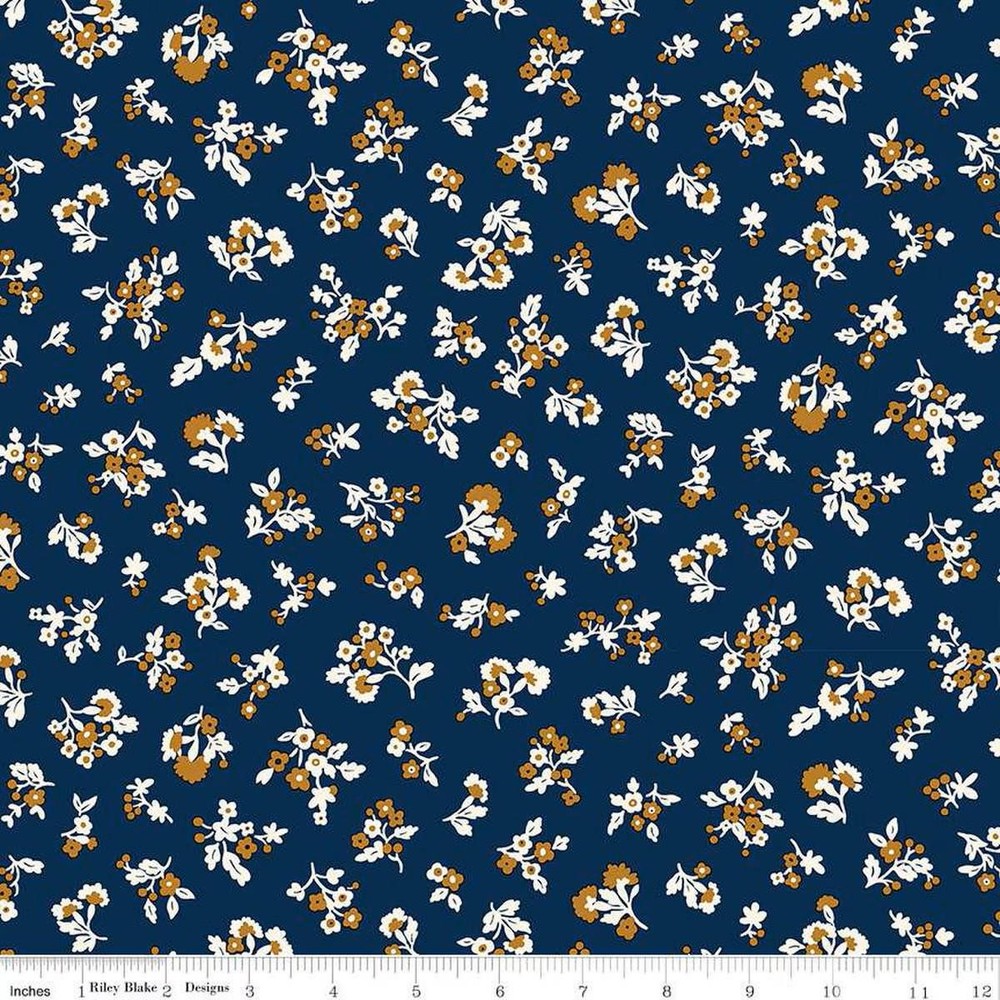 Liberty Denim Florals Tumbling Blooms A – Liberty of London for Riley Blake – Fa