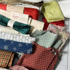 Large Assorted Fabric Remnants Scraps Lot Quilting Crafting Mixed Patterns