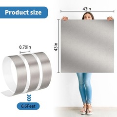 Faraday Fabric 43″ x 43″+ 79″L Tape, Military Grade Faraday Cloth for Shieldi…