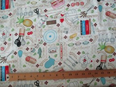 BAKING ITEMS CAKES SPATULA COOKING BAKING MIT MORE BAKE CUTE COTTON FABRIC FQ