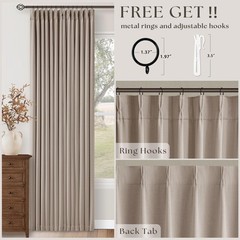 70 Inch Wide Blackout Curtains 96 Inches Long Pinch Pleated Burlywood Birch |…