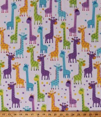 Flannel Giraffes Giraffe Animals Safari Kids Baby Flannel Fabric BTY D279.30