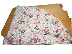 Placton Rounded Large Fabric Piece Multicolor Floral Linen? Cottagecore READ