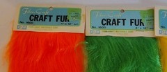 Vintage Craft Fur Fiber Crafts 4 PC Lot Each 4″X12″ Orange Red Green Yellow