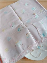 4 yds (11.5” width) cute kitty and cake pink 100% cotton fabric 260204 A02