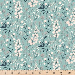 Painted Blossoms Field of Dreams Teal 24657 Fabric Poppie Cotton by Half Yard