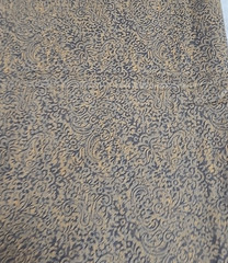 Vintage Cotton Fabric 3.5 Yards x 44″ Brown W/ Navy Florals Sewing Quilting