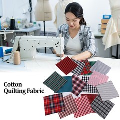 20pcs Plaid Fabric Rich Bright Colors Soft Breathable For DIY Projects Cotton Fa