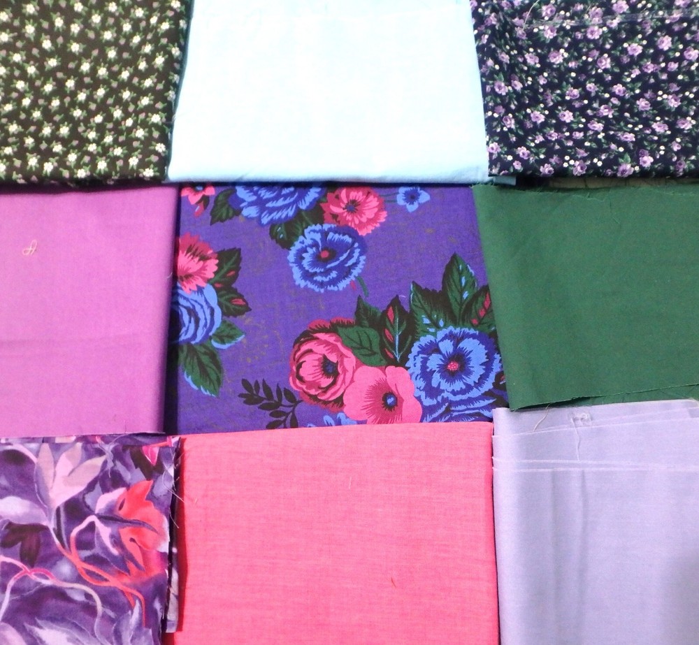 5 lb 3 oz Box of Assorted Fabric Scraps – Lavender to Dark Purple FSBTB117