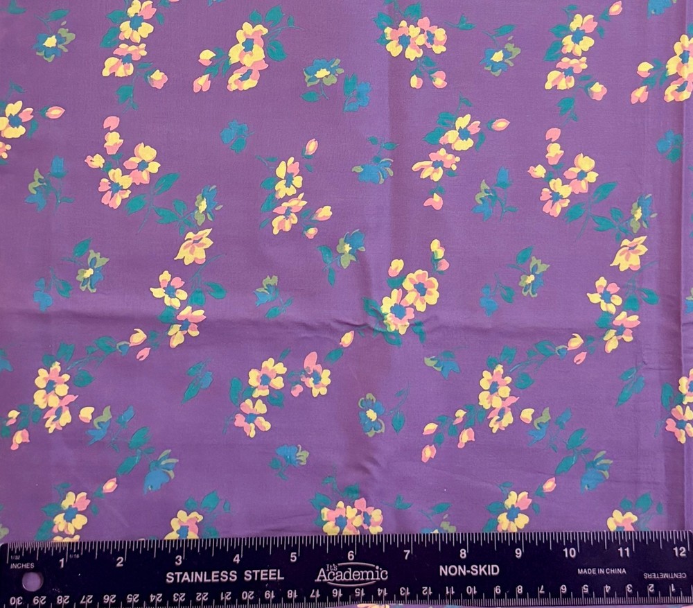 Purple Floral 100% COTTON Sewing Quilting Fabric Choose Length x 42″ Wide