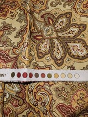 Vtg Waverly Inspirations Jacobean Flower Print Decorators Fabric 2.5 Yards X 45″