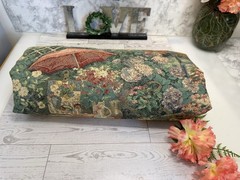 Vintage Romantic Scene French Country Tapestry Woven 26”x 38” Upholstery 2 Piece