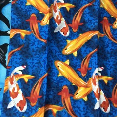 Cotton Fabrics Blue Dots Koi Fish Whale Shark Ocean Kids Room Pillows Bedding