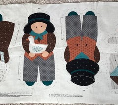 Vintage Cut and Sew Dolls & Cat Pillows Cranston Print Works Jacob & Sarah Jane