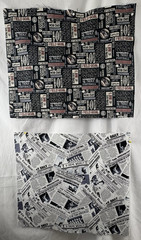 Lot of 2 FQs Cotton Quilt Fabric Sports Theme, Football & Newspaper Style Prints