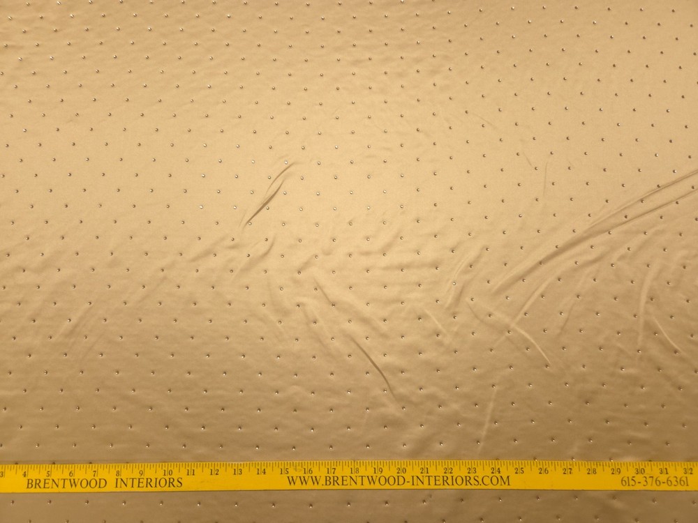 Covington GLITZY EMPIRE Gold Yellow Appliqué Designer Dot Drapery Decor Fabric