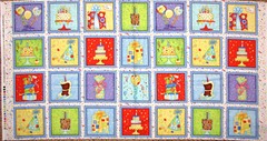 Birthday Party Balloon Cake Fabric Celebrate Cotton by Henry Glass 24″ Panel