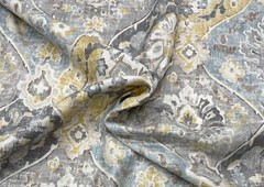 COVINGTON HATHAWAY FOG BLUE GOLD DAMASK MULTIPURPOSE FABRIC BY YARD 54″W