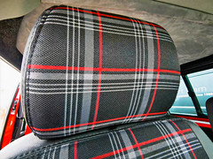 Green GTI Plaid Car Upholstery Fabric – VW Golf MK7- 3mm Foam – 59″ – 150cm- Car